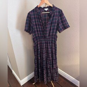 ChicSoul Plaid Midi Dress with Check - Size 1X
